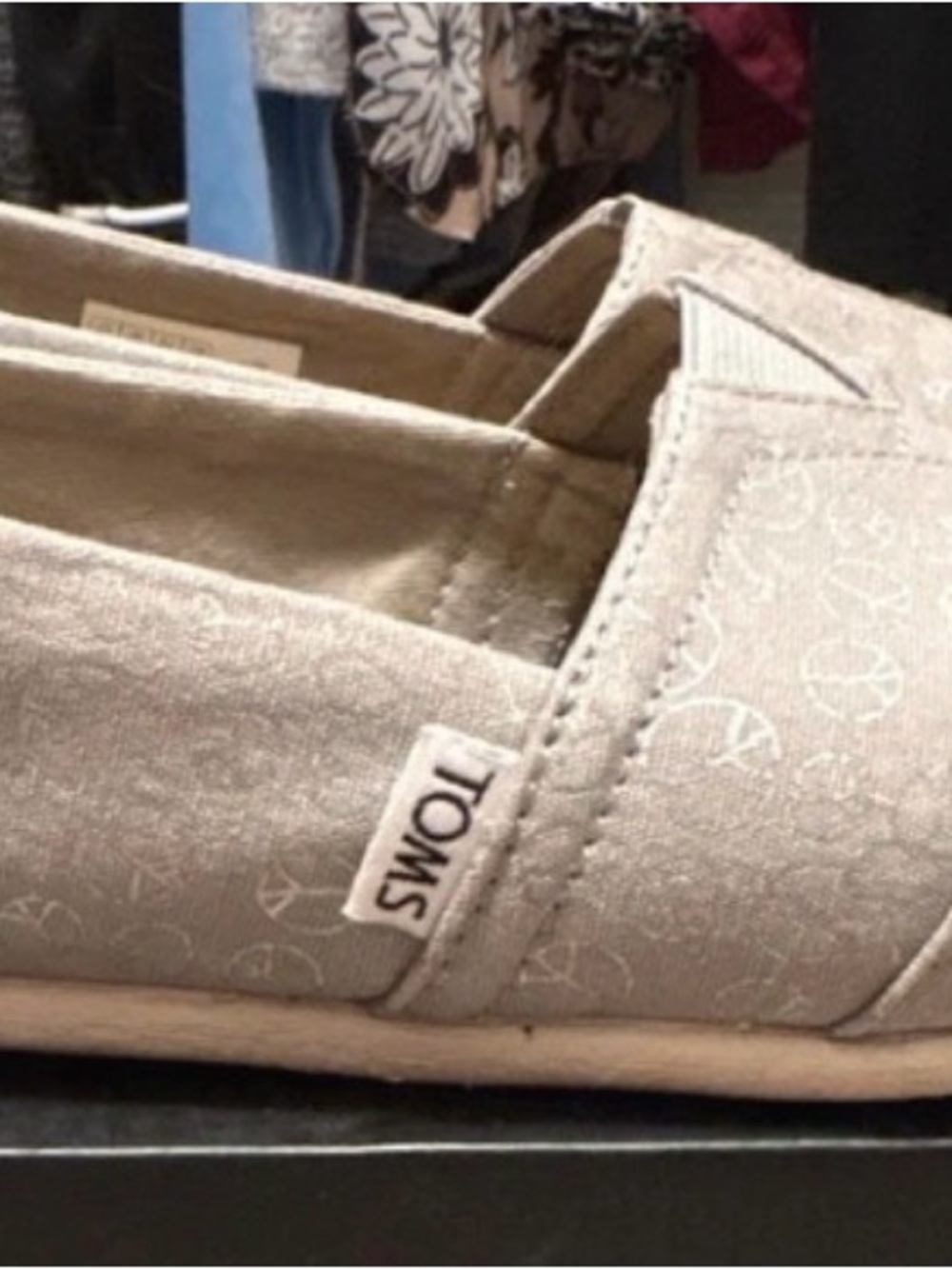 TOMS Women’s Slip-On Moccasins in Light Beige Canvas